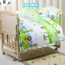 Промо-акция! 7 шт. детские постельные принадлежности для кроватки, набор постельных принадлежностей из хлопка(бампер+ пододеяльник+ матрас+ подушка