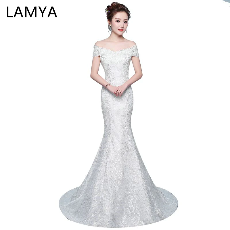 

Mermaid Bridal Gown Elegant Lace Plus Size Applique Trumpet Wedding Dresses Vestido De Festa detachable wedding dress