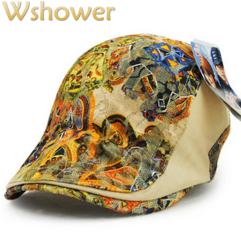 

JAMONT 5 Colors Women Summer Berets Hat Floral Berets Cap Female Duckbill Flat Bone Visor Cap Lady Flower Lace Newsboy Hat