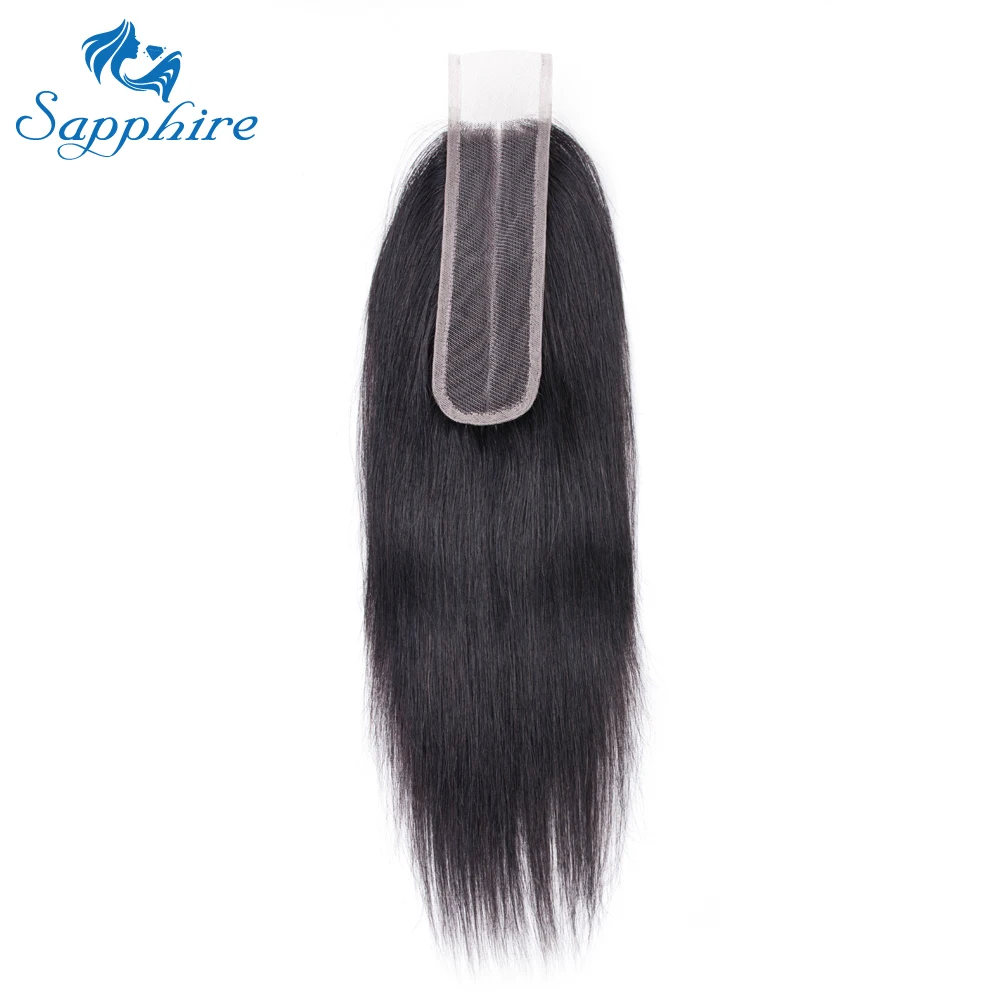 

Sapphire 100% Brazilian Human Hair Straight 8-20 Inch 2*6 Lace Closure Natural Color Remy Hair Weaving 1PC/Lot Free Shipping