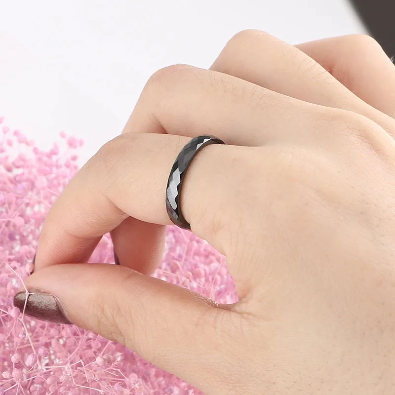 3 мм светильник, черно-белые керамические кольца для мужчин и женщин, гладкая поверхность, керамические ювелирные изделия, мужское кольцо, модное обручальное кольцо