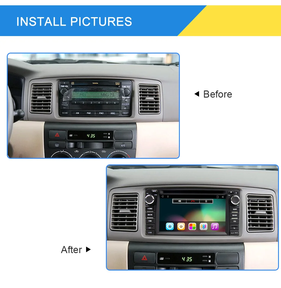 Sale Eunavi 2 din Android 8.1 tda7851 car dvd radio player for Toyota Hilux VIOS Old Camry Prado RAV4 Prado 2003-2008 gps navi stereo 28