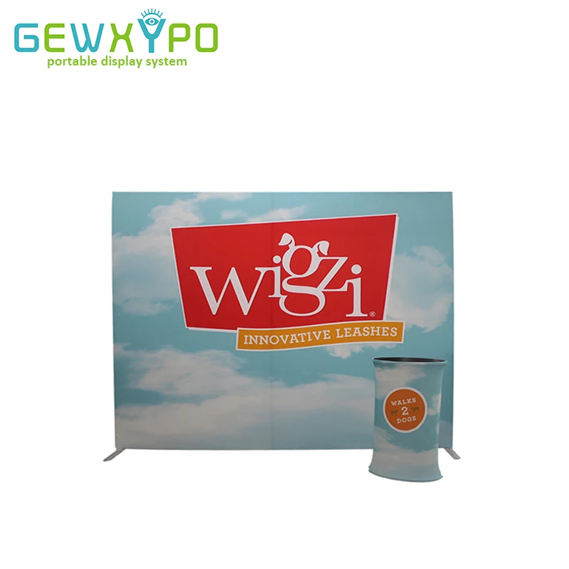 Free Shipping 10ft*8ft Portable Straight Tension Fabric Banner Display Stand With Single Side Graphics+ Durable Oval Table