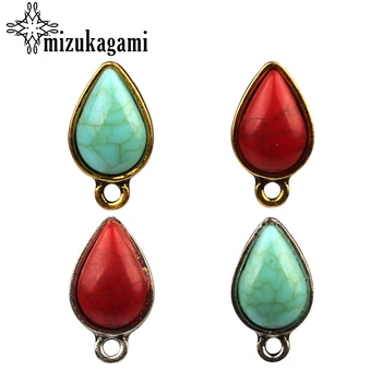 

2017 New 30pcs/lot Tear Water Drop Shape Earring Base Earring Connector For DIY Earrings Accessories