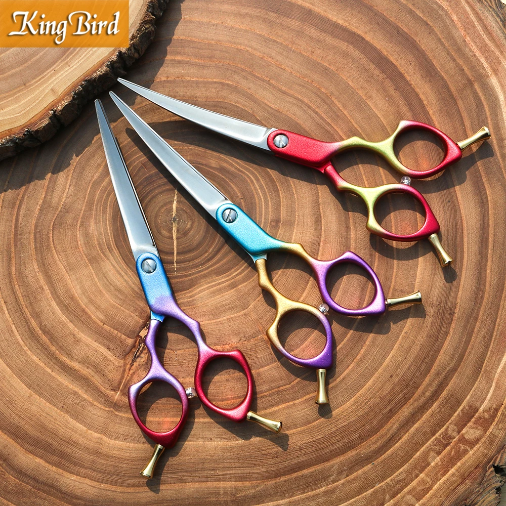 Professional Dog Grooming Shears Curved 6 Inch 6.5 Inch Curved Dog Scissors Dog Grooming Scissors Multicolor Japan 440C Kingbird