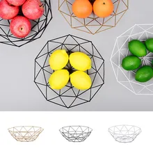 1 шт. корзина для фруктовых чашей геометрические корзины для фруктов и овощей металлическая миска для кухонного хранения настольный дисплей декоративная ваза