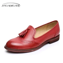 Sheepskin leather flat shoes women US size 9 handmade brown blue red font b 2017 b