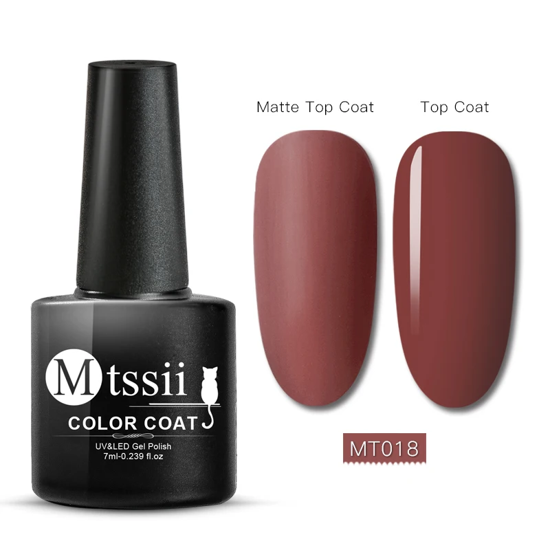 Mtssii 7ml Gel Nail Polish Matte Color Soak Off Matte Top Coat Nail Art Gel Varnish Manicure lacquer Semi Permanent Nail Gel - Color: FFS04952