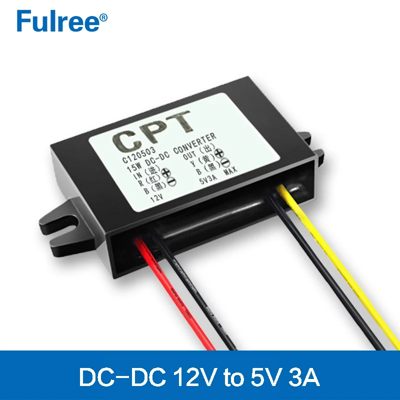 CPT 12Vdc to 5Vdc Converter 12V to 5V 3A 15W DC DC Step Down Converter 12 Volt to 5 Volt 3 Amp