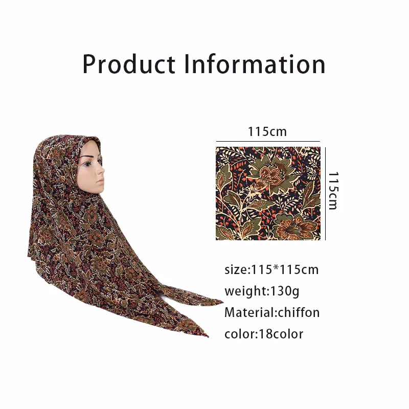 Женская модная шифоновая шаль-хиджаб с мелкими цветочными пузырьками, Женская Высококачественная длинная повязка на голову с принтом, мусульманская Sjaal 180*75 см