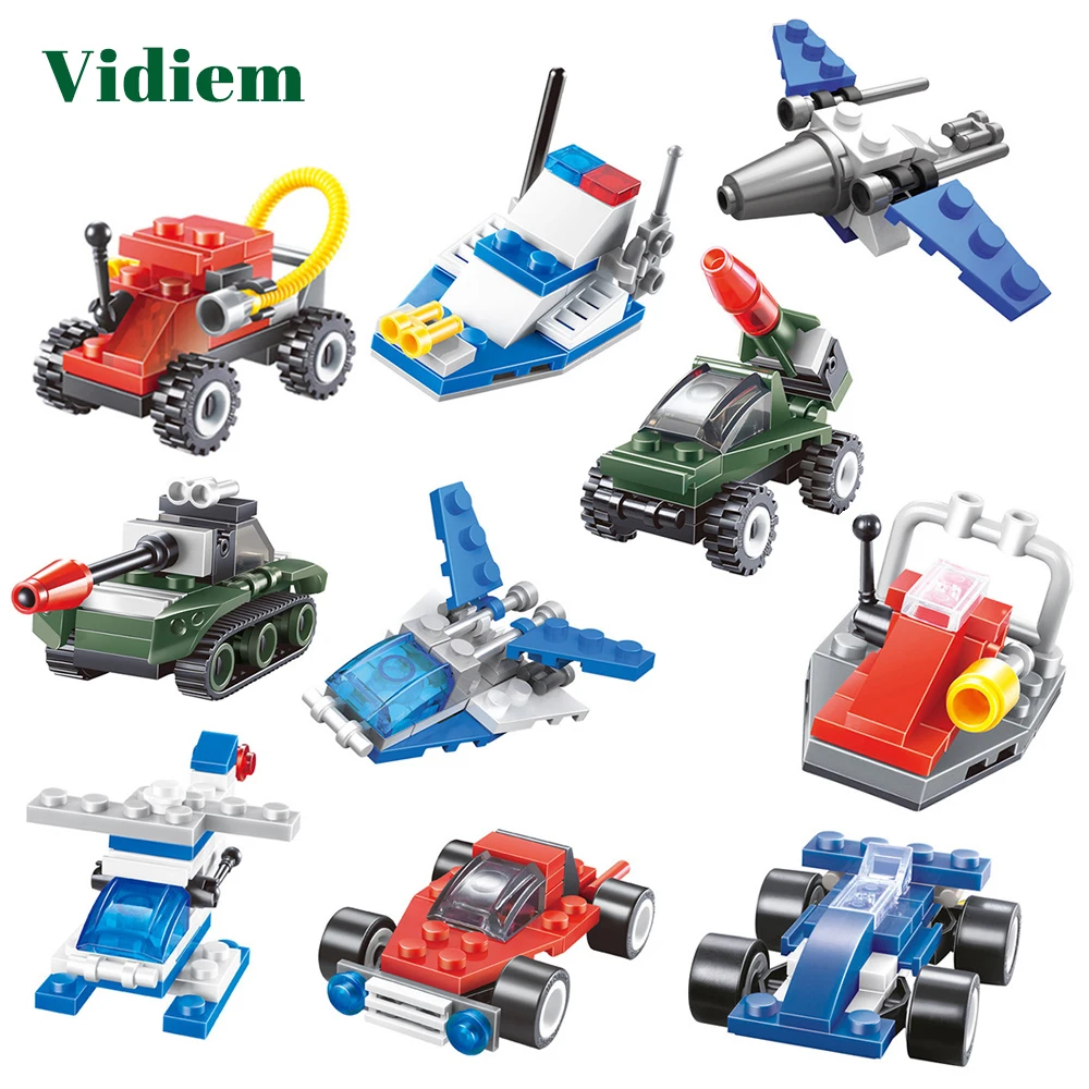 

Vidiem Creative Construction Building Blocks Toys For Children Space Car Military Tank Series Compatible With Legoly Small Brick