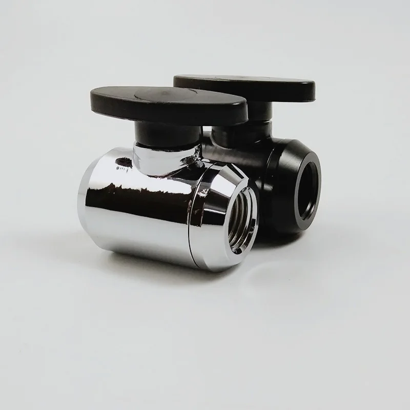 WinfMOD Silver Black Female to Female G1/4" Threads Water Cooling Stop Ball Valve With Black