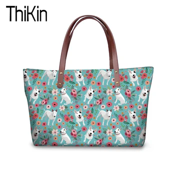 

THIKIN Women Handbags Pit Bull Terrier Prints Shoulder Bags for Women Girls Famous Brand Top-handle Bags Beach Big Tote Bags