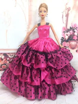 

NK One Pcs Handmade Princess Wedding Dress Noble Party Gown For Barbie Doll Fashion Design Outfit Best Gift For Girl' Doll 034B