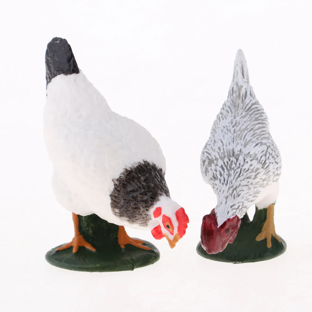 HO Scale Tiny People Model Simulation Mini Farm Animal Playset Farm Animal Figures Hens Model Toy Decor Hand Painted Figures