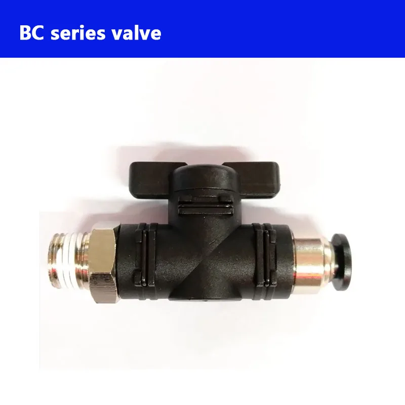 

Black valve switch with pneumatic connector BC6-01 BC6-02 BC8-01 BC8-02