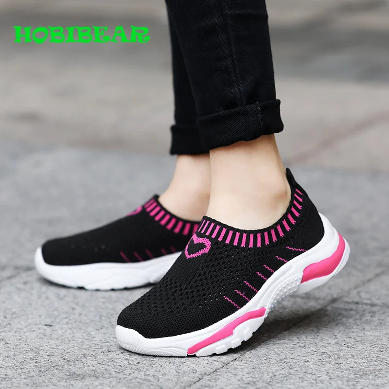 New Girls Casual Slip On Light Weight Sneakers Play Running Shoes Grey Color