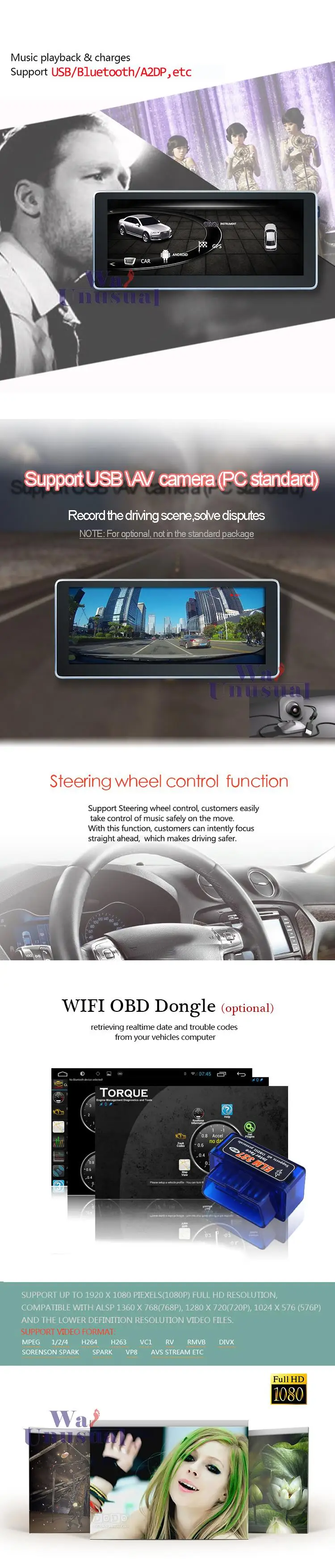 Sale WANUSUAL 10.25Inch Quad Core 16G 2G RAM Android 6.0 GPS Navigation for Audi A4L A5 Q5 2012 2013 2014 2015 2016 2017 With BT WIFI 11