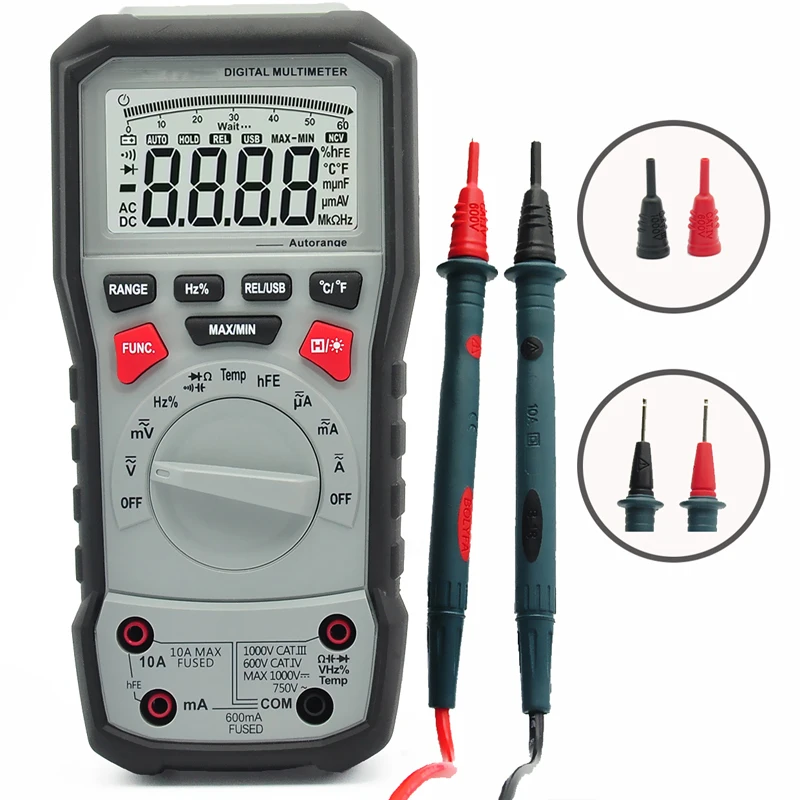 

Digital Multimeter True RMS Professional AC/DC Current AC/DC Voltage Resistance Capacitance Frequency Continuity Transistor