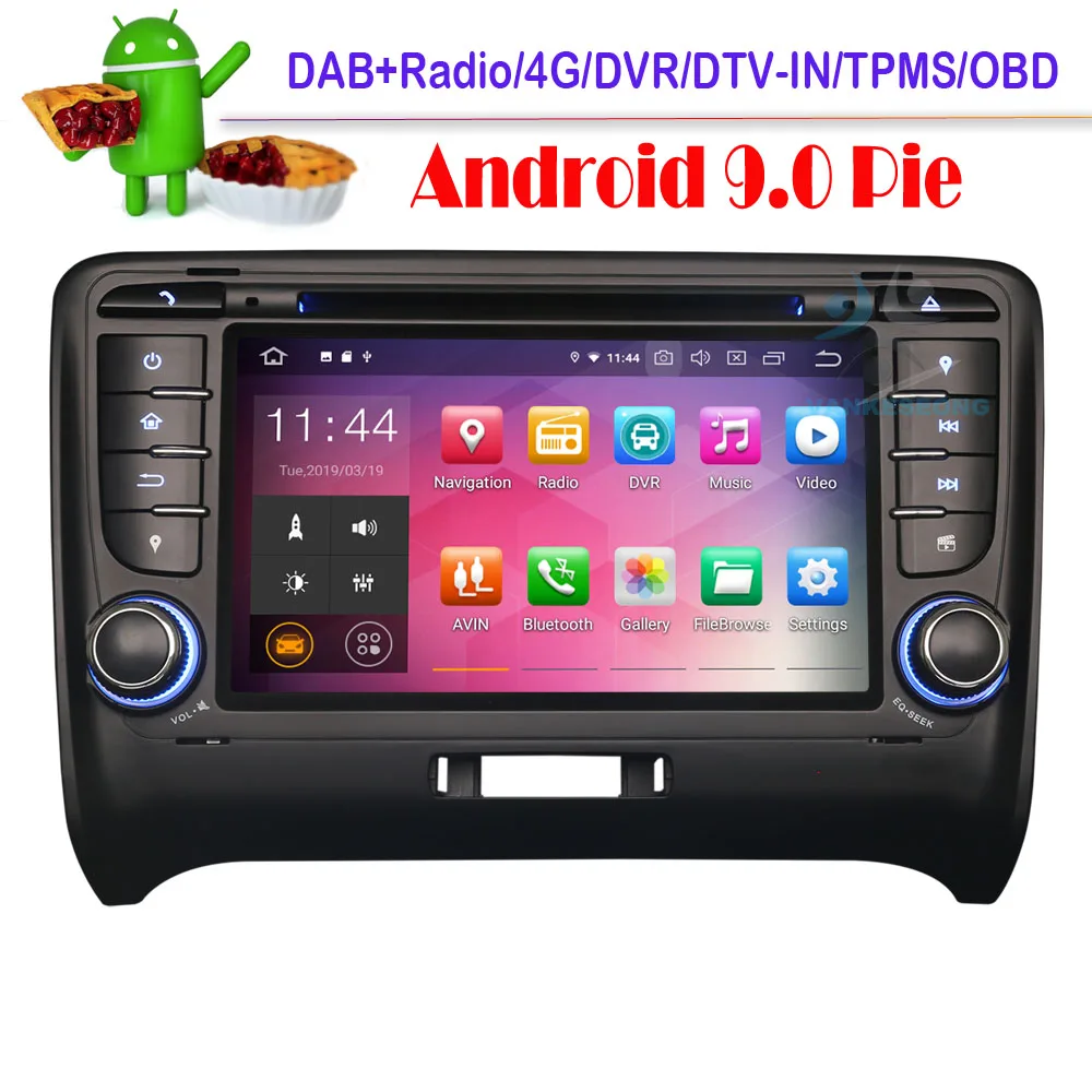 Автомобильный мультимедийный плеер 7 дюймов Android 9 0 DAB + Радио-навигация GPS Bluetooth Wi-Fi