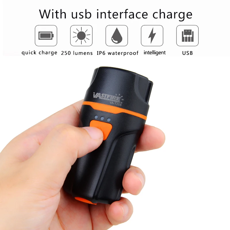 VastFire Mini Usb Перезаряжаемый велосипедный фонарь передний руль светодиодный