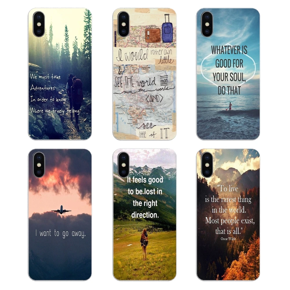 For Huawei Honor 8 8C 8X 9 10 7A 7C Mate 20 Lite Pro P Smart Plus TPU Bag Case Let s Go Anywhere best adventure travel Quotes |