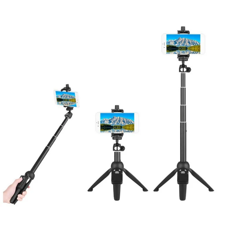 

3 in 1 Pocket Extendable Selfie Stick Tripod with Bluetooth Remote for iphone 6 6s 7 plus Android Samsung Galaxy S7 S8 Plus Edge