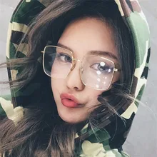 Женские квадратные очки большие размеры оправа женские металлические Ретро Винтажные дизайнерские оптические очки модные очки компьютерные очки