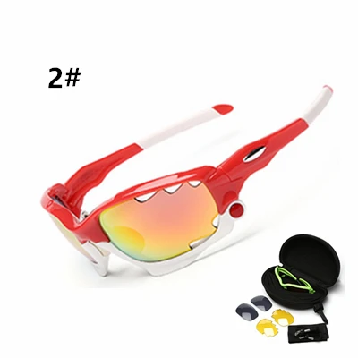 Очки для велоспорта, спортивные солнцезащитные очки для велоспорта для мужчин и женщин, UV400 Breaker, MTB, велосипедные очки, велосипедные очки, 3 линзы, поляризационные - Цвет: 2