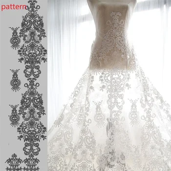 

High-quality Court white Embroidery lace fabric Dress fabric Wedding cloth garment accessories for DIY VEIL 1order=1 meter