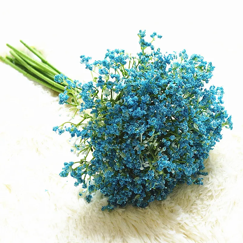 Flone Artificial Plastic Fake Flower Bouquet Wedding Bride hand flower 16 Twigs Gypsophila Bouquet Living Room Home Decoration (7)
