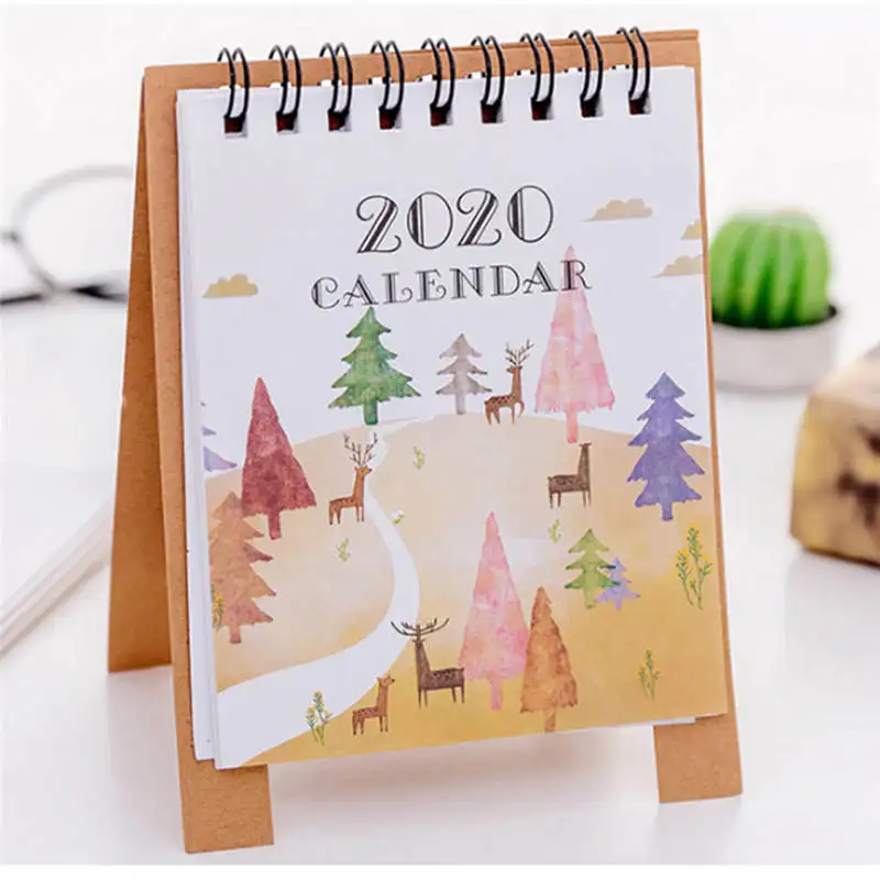 

Mini Desk Calendar Timetable Plan Notebook New Simple Cartoon Calendar Creative Desk Vertical Paper Multi-function Desktop @25
