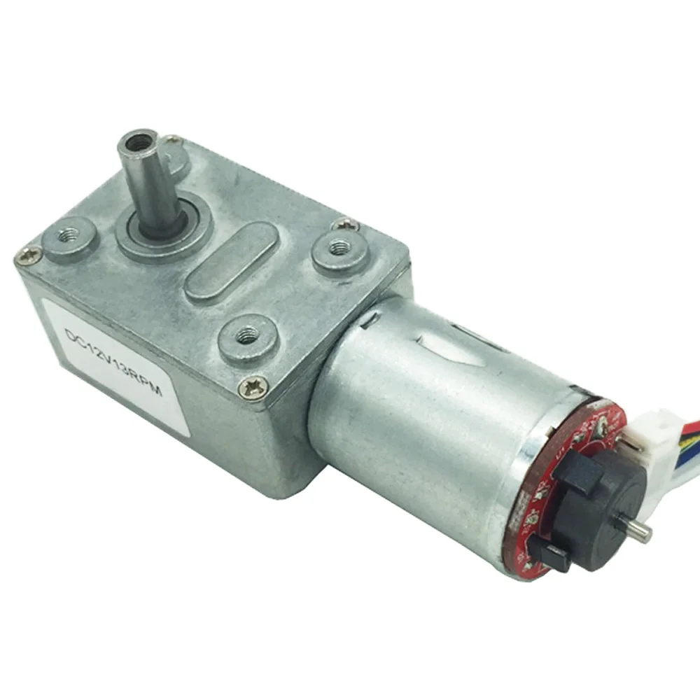 

6V 12V 24V Worm Geared Motor Encoder In DC Motor High Toque Low RPM 6 To 150RPM DC Motors Self Locking Adjustable Speed Reversed
