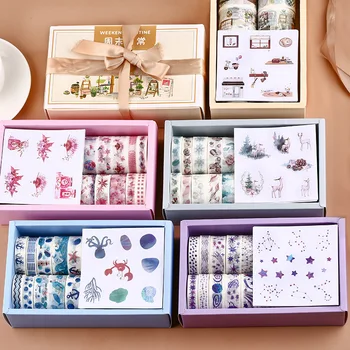 

16 Rolls Journal Decorative Washi Tape with 8 Sheet Label Sticker Scrapbooking Masking Tape Deco Album Stationery Adhesive Tape