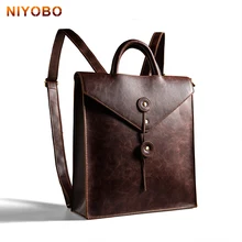 Trends Men Business Backpack PU Leather Bag For College Laptop Rucksack Simple Design Man Back Bag Brown Black Women Back Pack