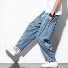 Sinicism брендовая одежда хлопковые льняные шаровары мужские спортивные штаны мужские повседневные летние тонкие спортивные брюки размер S-5XL