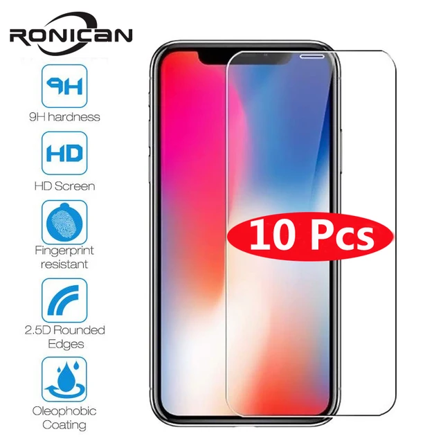 10Pcs Tempered Glass For iPhone X XS MAX XR 4 4s 5 5s SE 5c Screen