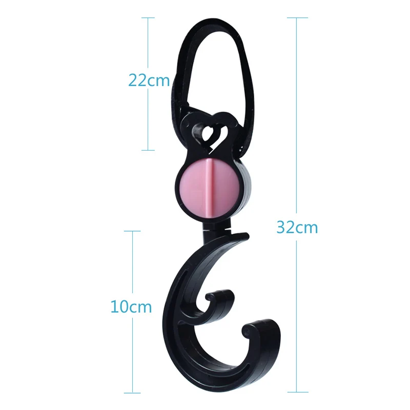 

Hot Selling 1 Pair Stroller Hooks 360 Degree Rotatable Hook and Loop Multipurpose for Wheelchair Stroller Carabiner