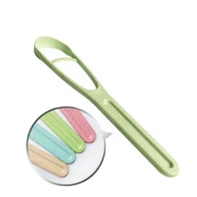 2 шт./партия Экологичная пшеничная соломенная щетка для очистки языка свежего дыхания уход за полостью рта для удаления плохого дыхания Чистый скребок для языка