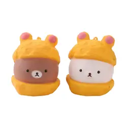 Мультфильм Rilakkuma Puff мягкими медленного роста игрушки эластичный Медвежонок хлеб подвеска на мобильный телефон для детей