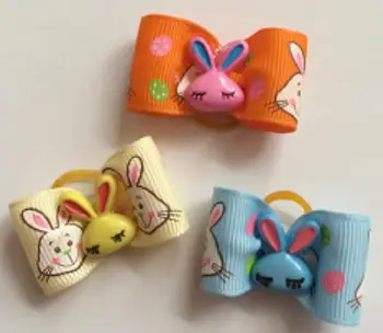 

Lovely Rabbit Dog Hair Bows Easter Holiday Pet Dog Accessories Grooming Bows Gift 100pcs