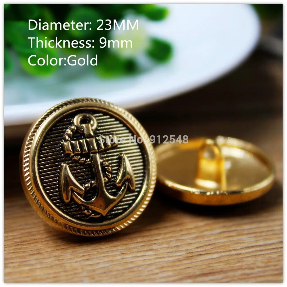 

15418169,10pcs,23mm Classic fashion Gold Anchor metal buttons,Rub paintDIY handmade materials, Clothing accessories