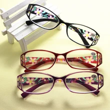 Специальная цена высший сорт Сверхлегкий смола линзы очки для чтения женские цветы полная Рамка пресбиопические очки модные женские очки