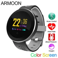 Смарт-часы Q8P пульсометр умный Браслет монитор сна фитнес-трекер кровяное давление часы цветной экран водонепроницаемые круглые часы