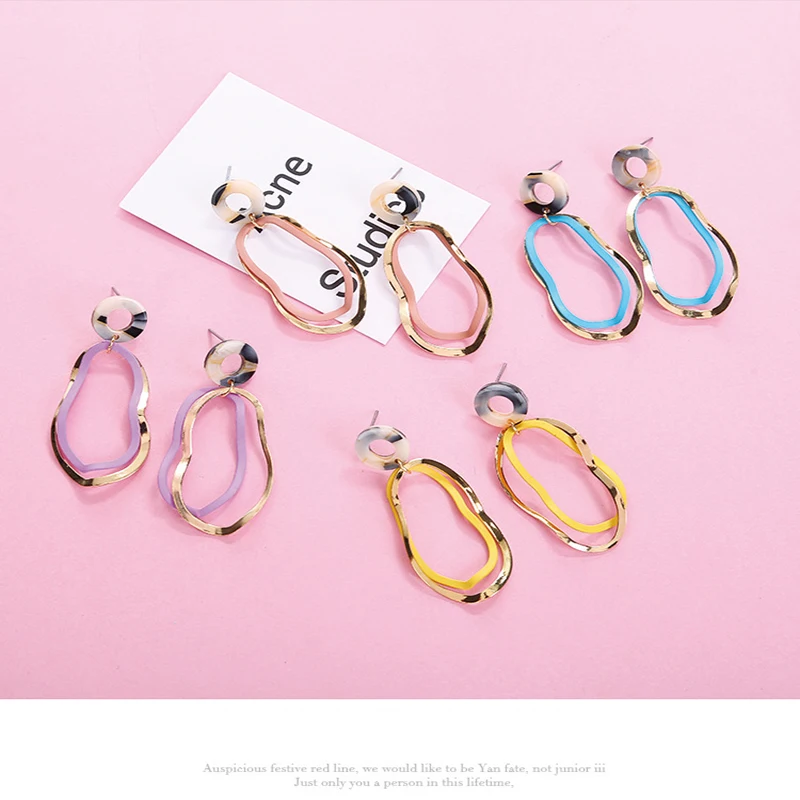 

Korean style new metal acrylic earrings cross-border explosion models popular earrings fashion female earrings fashion jewelry