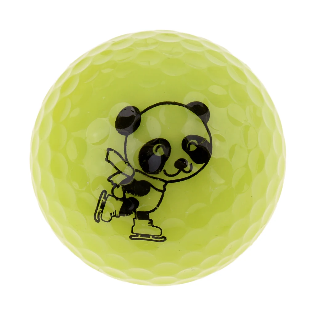 Golf Driving Ball Double Layer Golf Ball Cute Panda Golf Range Practice Ball Flexible Elastic Training Golf Ball
