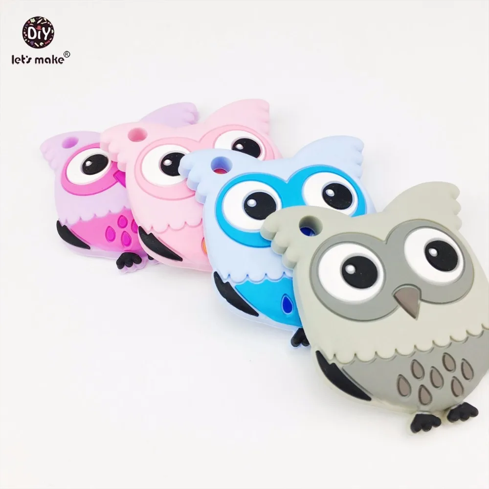 

Let's Make 5pcs Silicone Cartoon Owl BPA Free DIY Jewelry Accessories Food Grade Silicone Baby Toys Cute Pendants Baby Teether