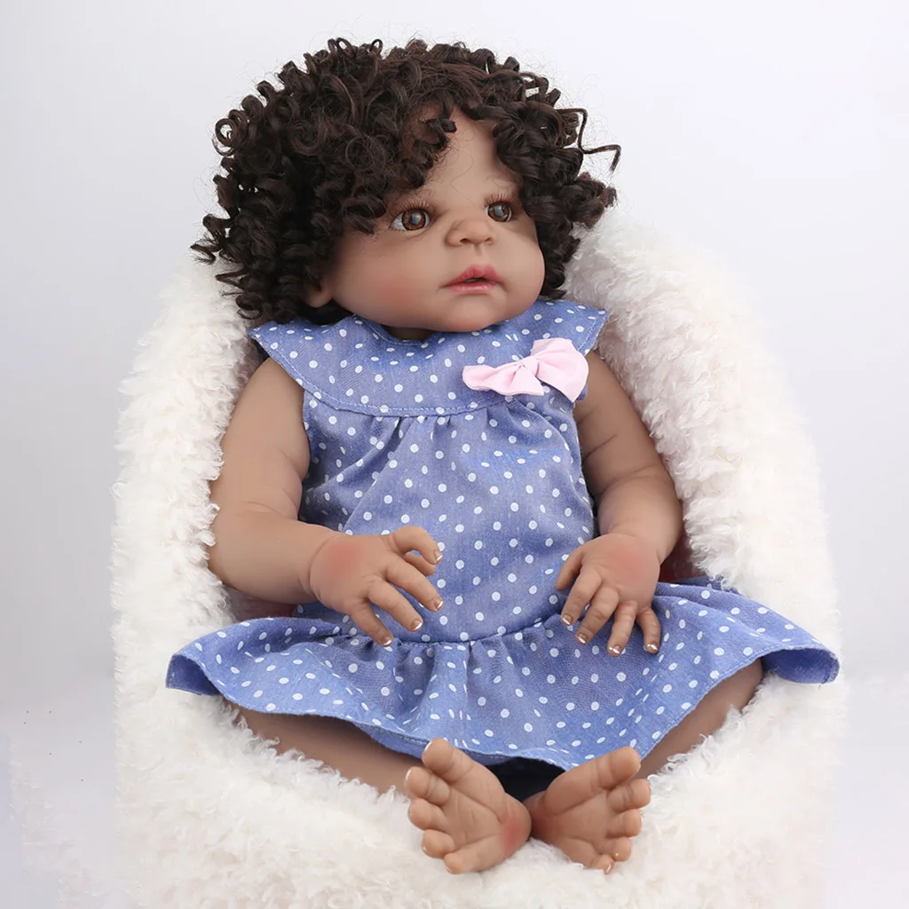  Infant Newborn Baby Doll, Handmade Baby, 20inch Realistic Reborn Doll, African American Newborn Infant Baby Doll Mold, Bath Toy
