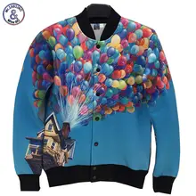 2017 Mr.1991INC New Arrivals men/women 3d jacket uniform Memory Foam jacket funny print house balloons autumn coat
