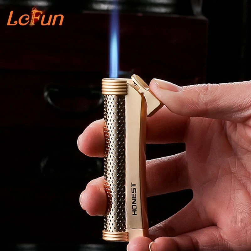 

Metal Torch Lighter Cigar Cigarette Smoking Lighter Gadgets for Men Flaming Windproof Gas Lighters No Gas